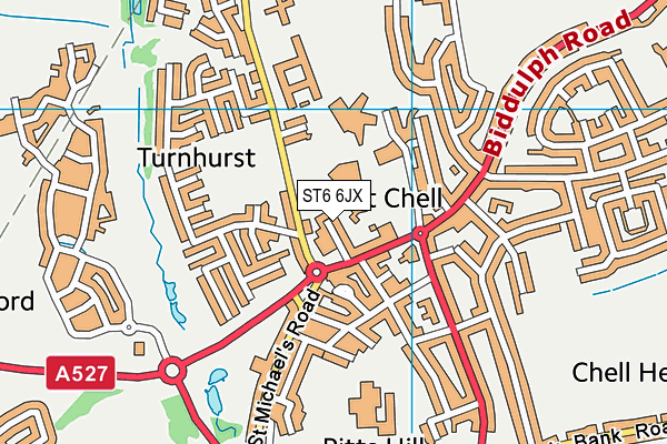 ST6 6JX map - OS VectorMap District (Ordnance Survey) ST6 6JX map - OS VectorMap District (Ordnance Survey)