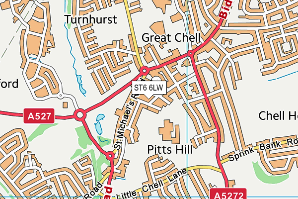 ST6 6LW map - OS VectorMap District (Ordnance Survey) ST6 6LW map - OS VectorMap District (Ordnance Survey)