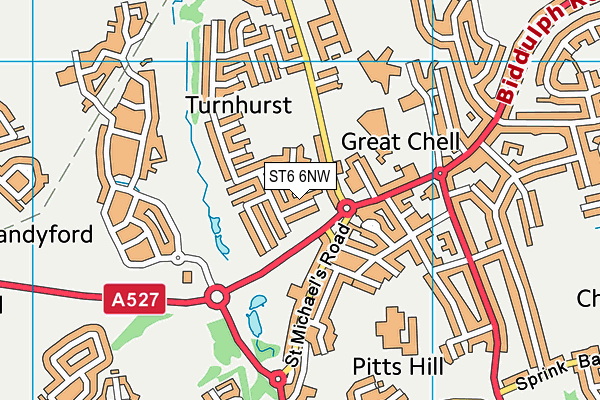 ST6 6NW map - OS VectorMap District (Ordnance Survey) ST6 6NW map - OS VectorMap District (Ordnance Survey)