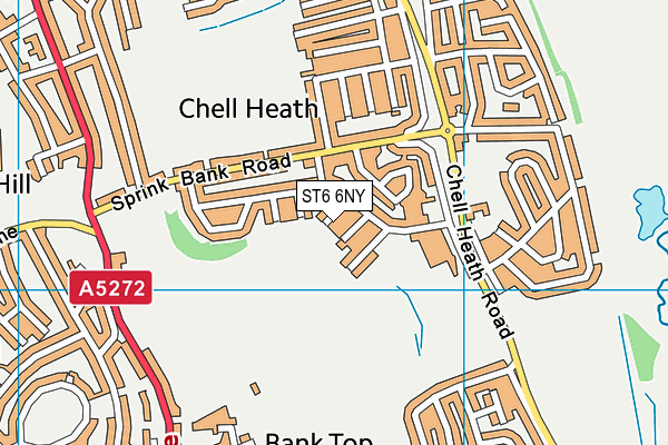 ST6 6NY map - OS VectorMap District (Ordnance Survey) ST6 6NY map - OS VectorMap District (Ordnance Survey)