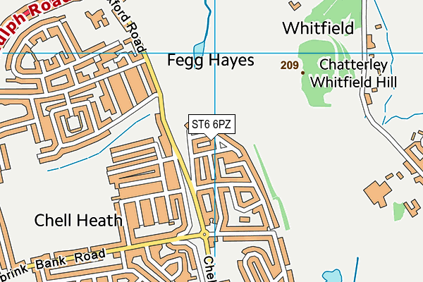 ST6 6PZ map - OS VectorMap District (Ordnance Survey) ST6 6PZ map - OS VectorMap District (Ordnance Survey)