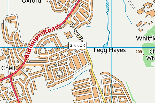ST6 6QR map - OS VectorMap District (Ordnance Survey)