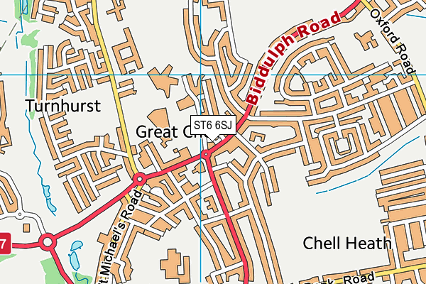 ST6 6SJ map - OS VectorMap District (Ordnance Survey) ST6 6SJ map - OS VectorMap District (Ordnance Survey)