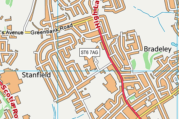 ST6 7AG map - OS VectorMap District (Ordnance Survey) ST6 7AG map - OS VectorMap District (Ordnance Survey)