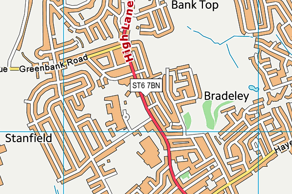 ST6 7BN map - OS VectorMap District (Ordnance Survey) ST6 7BN map - OS VectorMap District (Ordnance Survey)