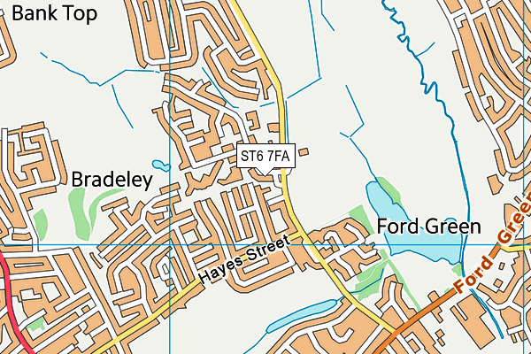 ST6 7FA map - OS VectorMap District (Ordnance Survey) ST6 7FA map - OS VectorMap District (Ordnance Survey)