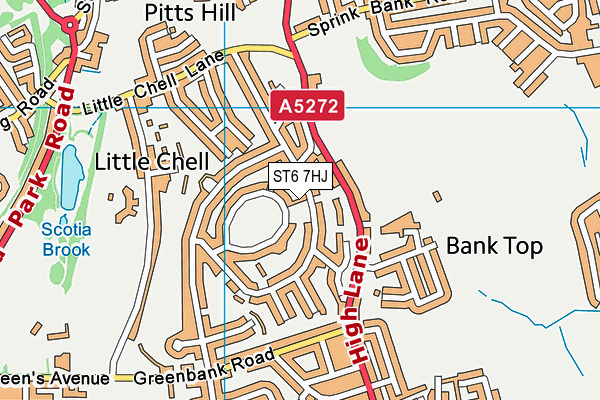 ST6 7HJ map - OS VectorMap District (Ordnance Survey) ST6 7HJ map - OS VectorMap District (Ordnance Survey)