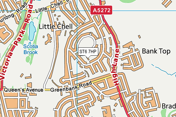 ST6 7HP map - OS VectorMap District (Ordnance Survey) ST6 7HP map - OS VectorMap District (Ordnance Survey)
