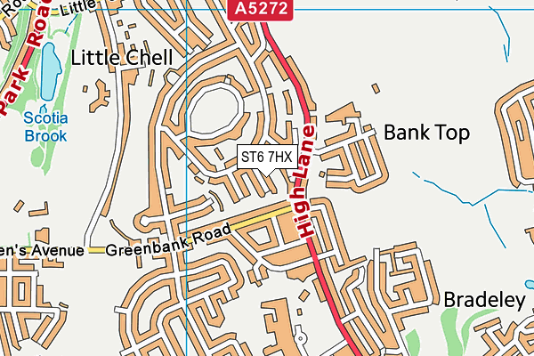 ST6 7HX map - OS VectorMap District (Ordnance Survey) ST6 7HX map - OS VectorMap District (Ordnance Survey)