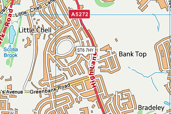 ST6 7HY map - OS VectorMap District (Ordnance Survey) ST6 7HY map - OS VectorMap District (Ordnance Survey)