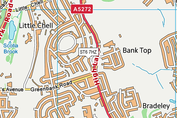 ST6 7HZ map - OS VectorMap District (Ordnance Survey) ST6 7HZ map - OS VectorMap District (Ordnance Survey)