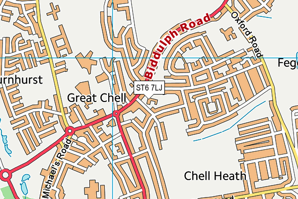 ST6 7LJ map - OS VectorMap District (Ordnance Survey) ST6 7LJ map - OS VectorMap District (Ordnance Survey)