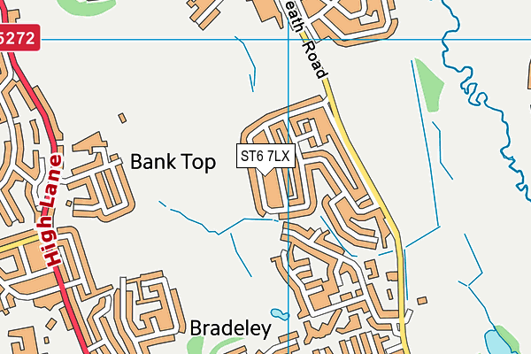ST6 7LX map - OS VectorMap District (Ordnance Survey)