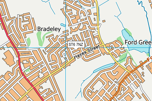 ST6 7NZ map - OS VectorMap District (Ordnance Survey) ST6 7NZ map - OS VectorMap District (Ordnance Survey)