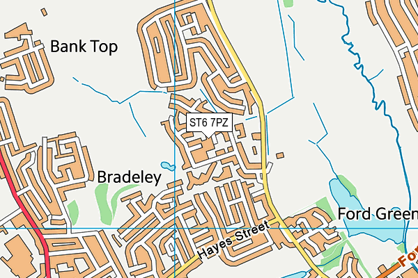 ST6 7PZ map - OS VectorMap District (Ordnance Survey) ST6 7PZ map - OS VectorMap District (Ordnance Survey)