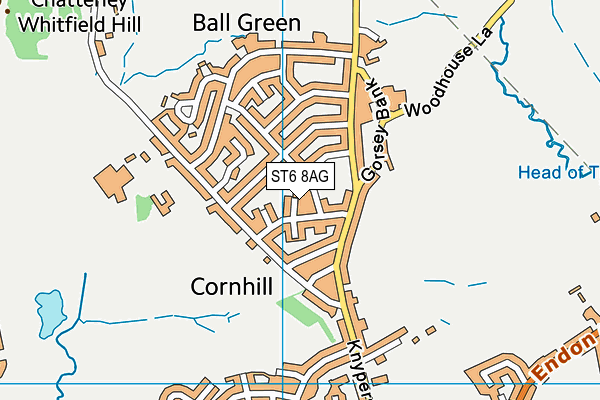 ST6 8AG map - OS VectorMap District (Ordnance Survey) ST6 8AG map - OS VectorMap District (Ordnance Survey)