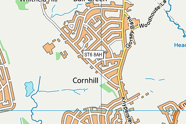 ST6 8AH map - OS VectorMap District (Ordnance Survey) ST6 8AH map - OS VectorMap District (Ordnance Survey)