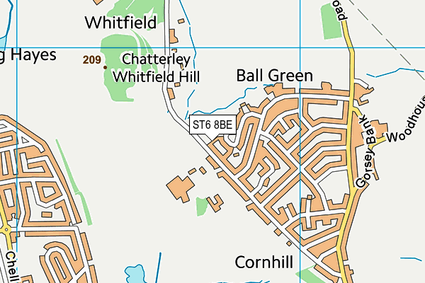 ST6 8BE map - OS VectorMap District (Ordnance Survey) ST6 8BE map - OS VectorMap District (Ordnance Survey)