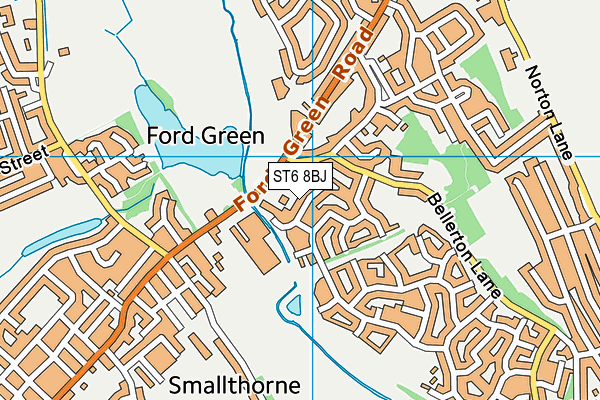 ST6 8BJ map - OS VectorMap District (Ordnance Survey) ST6 8BJ map - OS VectorMap District (Ordnance Survey)