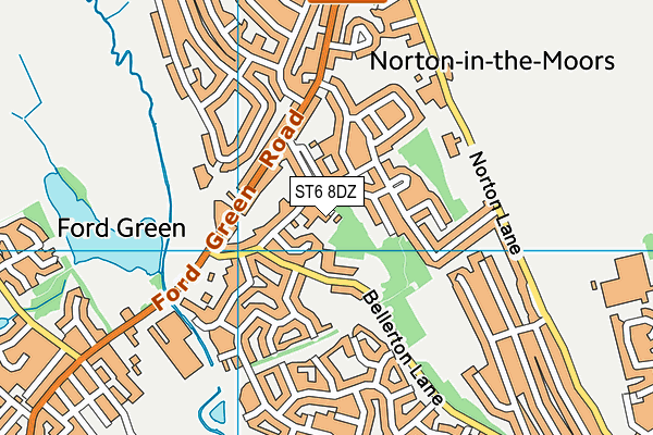 ST6 8DZ map - OS VectorMap District (Ordnance Survey) ST6 8DZ map - OS VectorMap District (Ordnance Survey)