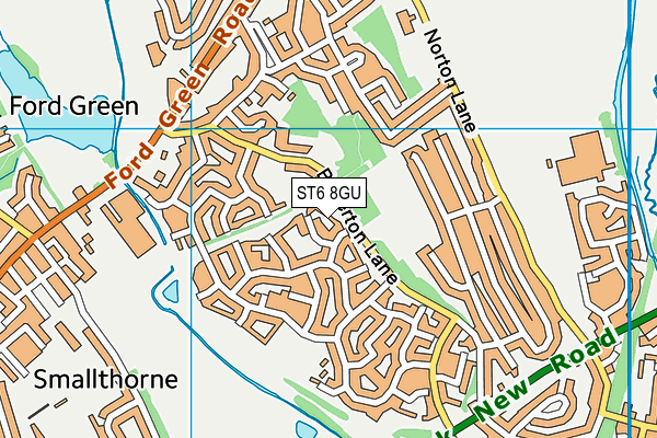 ST6 8GU map - OS VectorMap District (Ordnance Survey) ST6 8GU map - OS VectorMap District (Ordnance Survey)