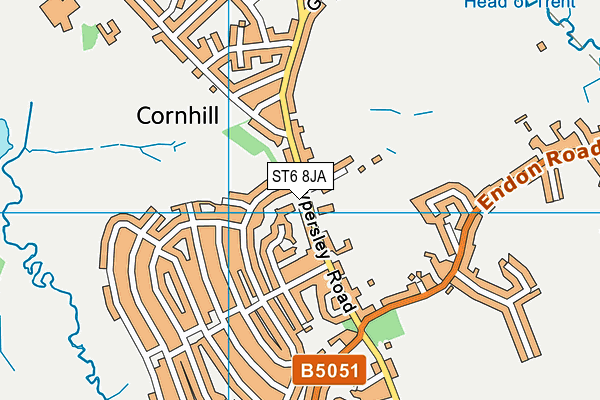 ST6 8JA map - OS VectorMap District (Ordnance Survey) ST6 8JA map - OS VectorMap District (Ordnance Survey)
