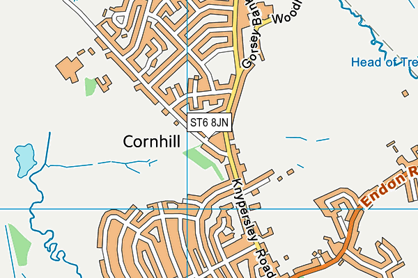 ST6 8JN map - OS VectorMap District (Ordnance Survey) ST6 8JN map - OS VectorMap District (Ordnance Survey)