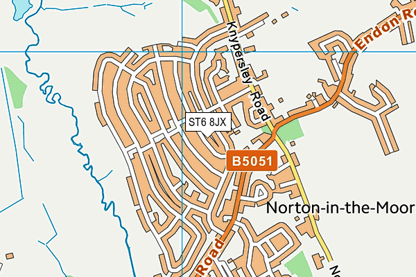 ST6 8JX map - OS VectorMap District (Ordnance Survey) ST6 8JX map - OS VectorMap District (Ordnance Survey)