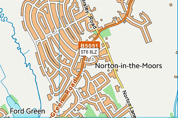 ST6 8LZ map - OS VectorMap District (Ordnance Survey)