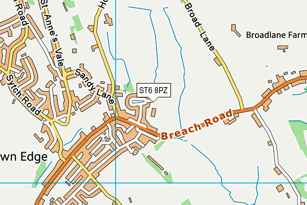 ST6 8PZ map - OS VectorMap District (Ordnance Survey) ST6 8PZ map - OS VectorMap District (Ordnance Survey)