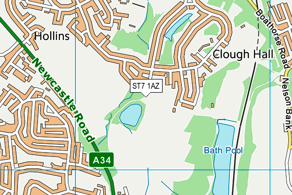 ST7 1AZ map - OS VectorMap District (Ordnance Survey) ST7 1AZ map - OS VectorMap District (Ordnance Survey)