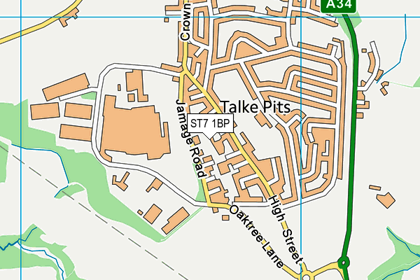 ST7 1BP map - OS VectorMap District (Ordnance Survey) ST7 1BP map - OS VectorMap District (Ordnance Survey)