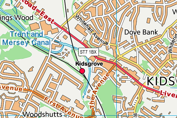ST7 1BX map - OS VectorMap District (Ordnance Survey) ST7 1BX map - OS VectorMap District (Ordnance Survey)