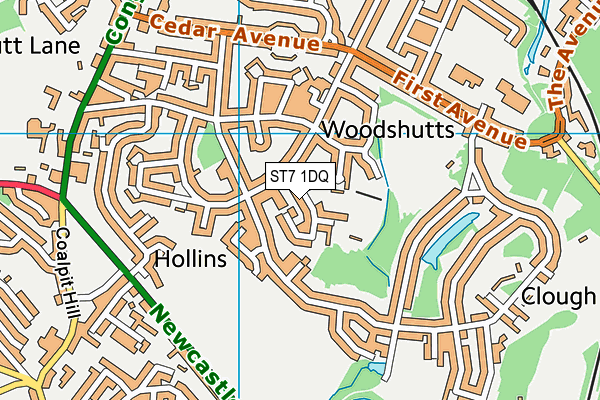 ST7 1DQ map - OS VectorMap District (Ordnance Survey) ST7 1DQ map - OS VectorMap District (Ordnance Survey)