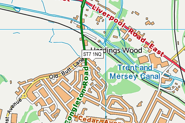 ST7 1NQ map - OS VectorMap District (Ordnance Survey) ST7 1NQ map - OS VectorMap District (Ordnance Survey)