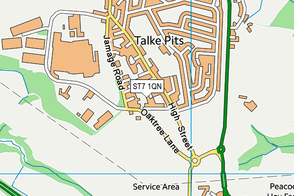ST7 1QN map - OS VectorMap District (Ordnance Survey) ST7 1QN map - OS VectorMap District (Ordnance Survey)
