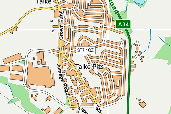 ST7 1QZ map - OS VectorMap District (Ordnance Survey) ST7 1QZ map - OS VectorMap District (Ordnance Survey)