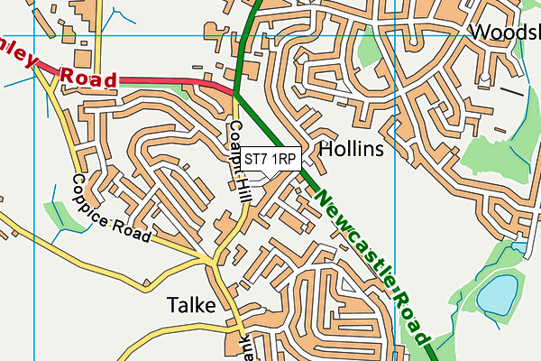 ST7 1RP map - OS VectorMap District (Ordnance Survey)