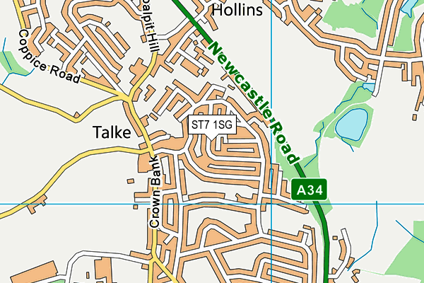 ST7 1SG map - OS VectorMap District (Ordnance Survey) ST7 1SG map - OS VectorMap District (Ordnance Survey)