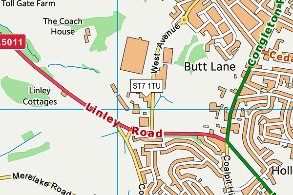 ST7 1TU map - OS VectorMap District (Ordnance Survey) ST7 1TU map - OS VectorMap District (Ordnance Survey)