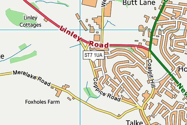 ST7 1UA map - OS VectorMap District (Ordnance Survey) ST7 1UA map - OS VectorMap District (Ordnance Survey)