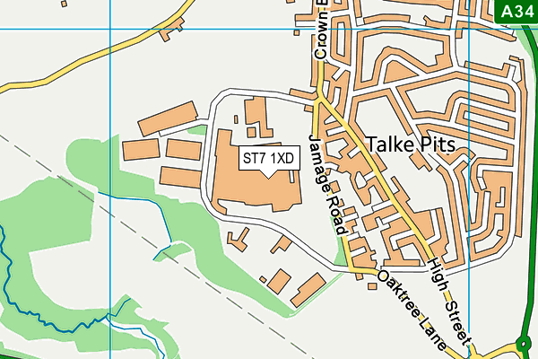 ST7 1XD map - OS VectorMap District (Ordnance Survey) ST7 1XD map - OS VectorMap District (Ordnance Survey)