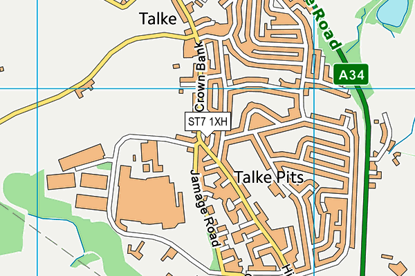 ST7 1XH map - OS VectorMap District (Ordnance Survey) ST7 1XH map - OS VectorMap District (Ordnance Survey)