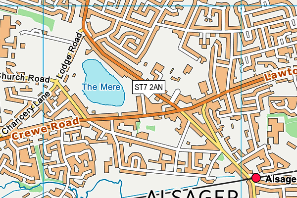 ST7 2AN map - OS VectorMap District (Ordnance Survey) ST7 2AN map - OS VectorMap District (Ordnance Survey)
