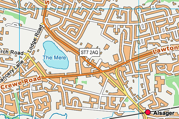 ST7 2AQ map - OS VectorMap District (Ordnance Survey) ST7 2AQ map - OS VectorMap District (Ordnance Survey)