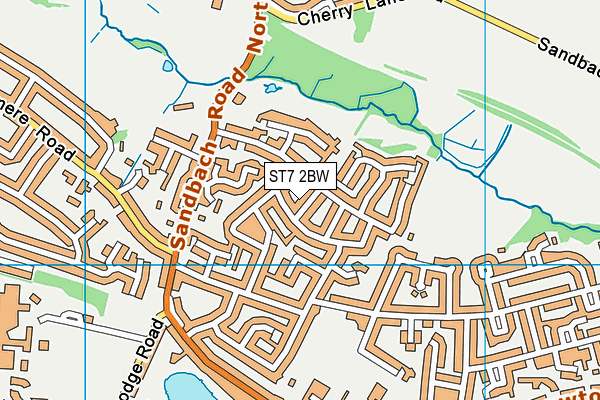 ST7 2BW map - OS VectorMap District (Ordnance Survey) ST7 2BW map - OS VectorMap District (Ordnance Survey)
