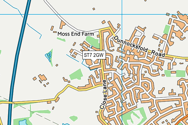 ST7 2GW map - OS VectorMap District (Ordnance Survey) ST7 2GW map - OS VectorMap District (Ordnance Survey)