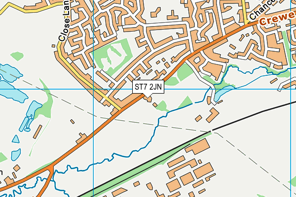 ST7 2JN map - OS VectorMap District (Ordnance Survey) ST7 2JN map - OS VectorMap District (Ordnance Survey)