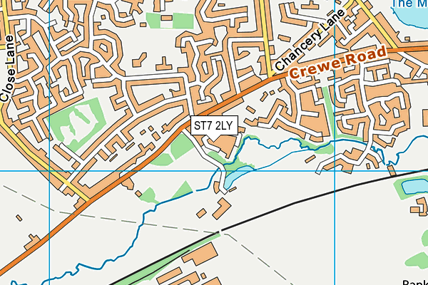 ST7 2LY map - OS VectorMap District (Ordnance Survey) ST7 2LY map - OS VectorMap District (Ordnance Survey)