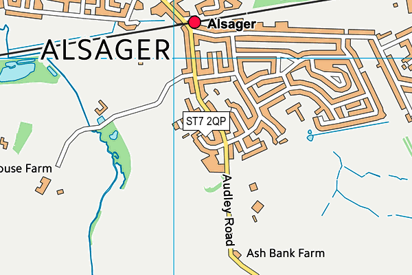 ST7 2QP map - OS VectorMap District (Ordnance Survey) ST7 2QP map - OS VectorMap District (Ordnance Survey)